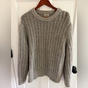 L.L. Bean Heather Gray Knit Wool Sweater. Mens Large. EUC!